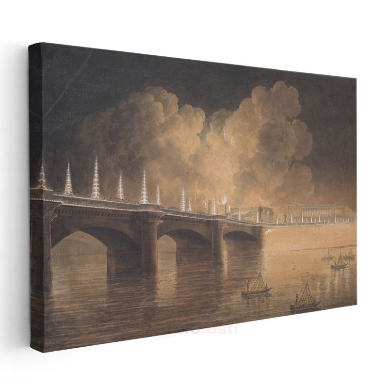 Joseph Mallord William Turner - Londra Köprüsü Gece Görünümü Kanvas Tablo