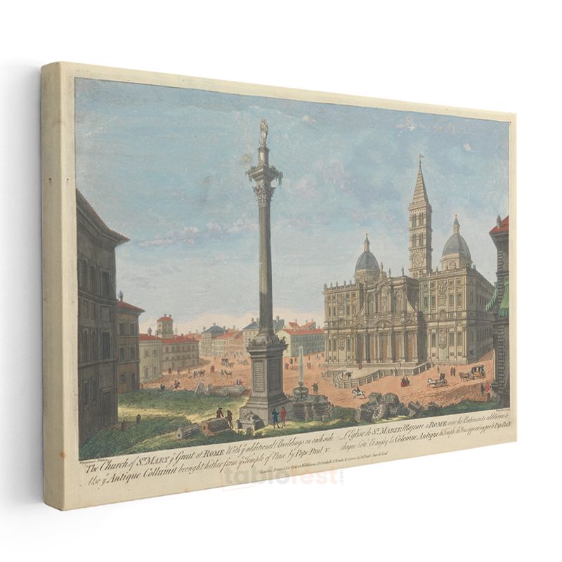 Giovanni Paolo Panini - Roma Santa Maria Maggiore Meydanı Kanvas Tablo