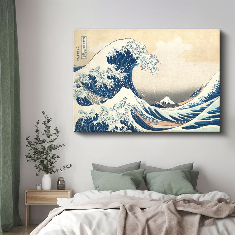 Katsushika Hokusai - Kanagawa'daki Büyük Dalga Kanvas Tablo