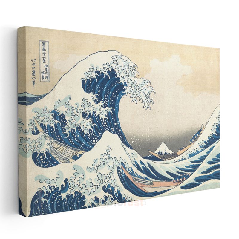 Katsushika Hokusai - Kanagawa'daki Büyük Dalga Kanvas Tablo