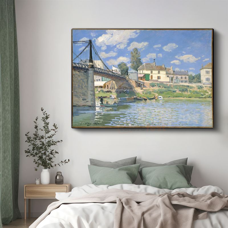 Alfred Sisley - The Bridge at Villeneuve-la-Garenne Kanvas Tablo
