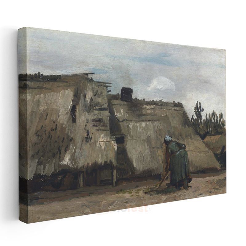 Vincent van Gogh - Saman Çatılı Kulübe Kanvas Tablo