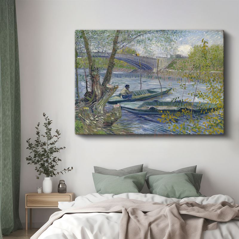 Vincent van Gogh - Seine Nehri Üzerinde Balıkçı Tekneleri Kanvas Tablo