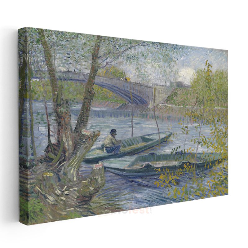Vincent van Gogh - Seine Nehri Üzerinde Balıkçı Tekneleri Kanvas Tablo