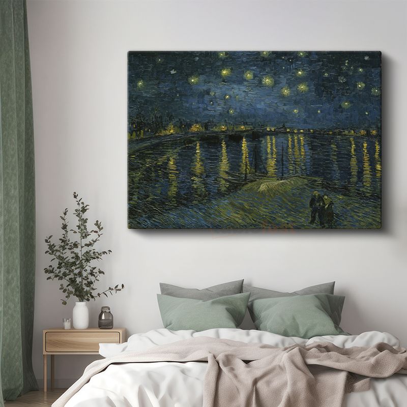 Vincent van Gogh - Rhône Üzerinde Yıldızlı Gece Kanvas Tablo