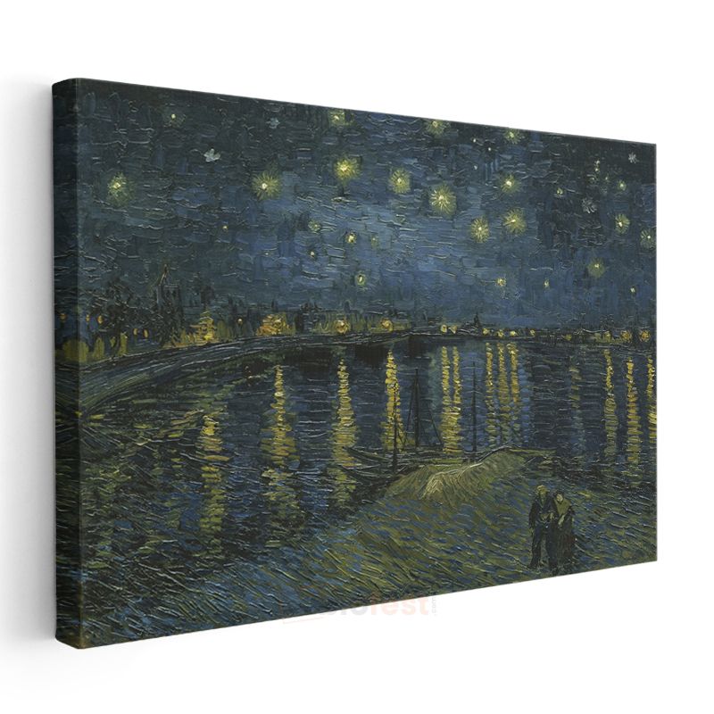 Vincent van Gogh - Rhône Üzerinde Yıldızlı Gece Kanvas Tablo