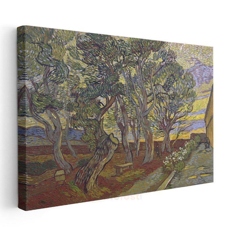 Vincent van Gogh - Hastane Bahçesindeki Ağaçlar Kanvas Tablo
