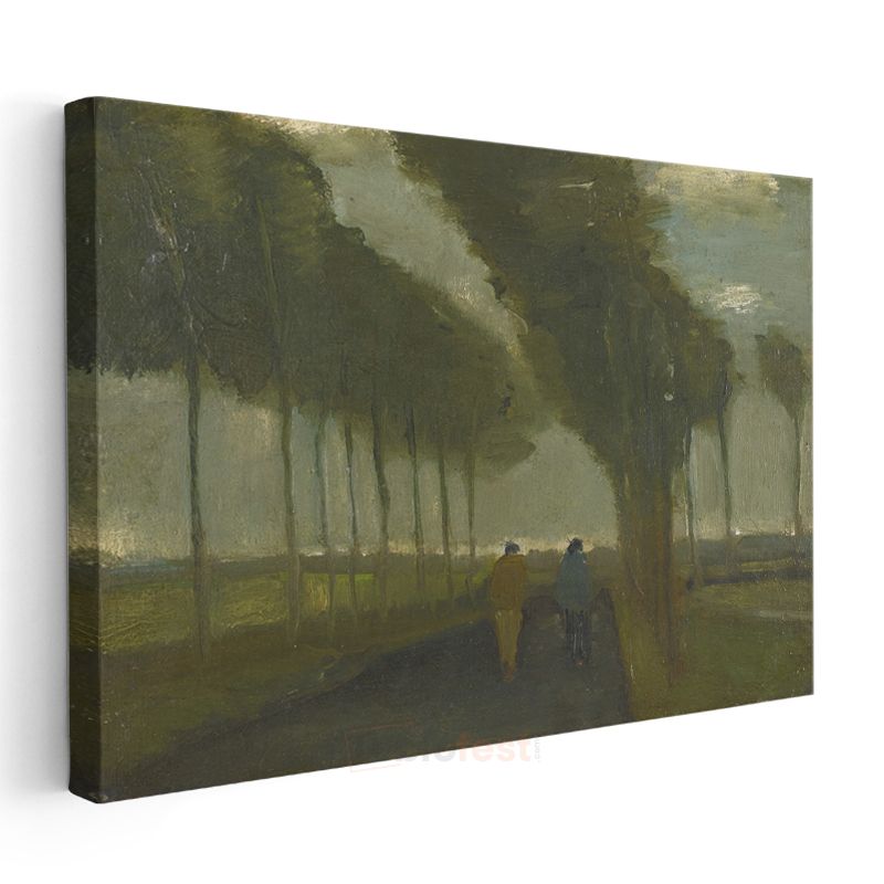 Vincent van Gogh - Gece Provence'da Kır Yolu Kanvas Tablo