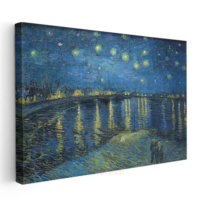 Vincent van Gogh - Rhône Üzerinde Yıldızlı Gece Kanvas Tablo