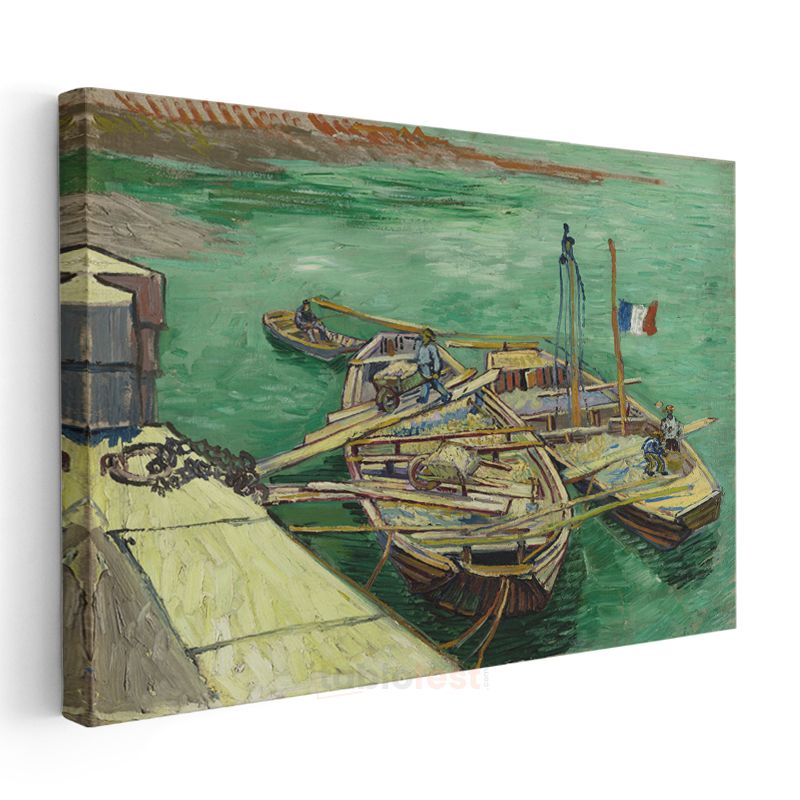 Vincent van Gogh - Rhône Nehri Üzerinde Tekneler Kanvas Tablo