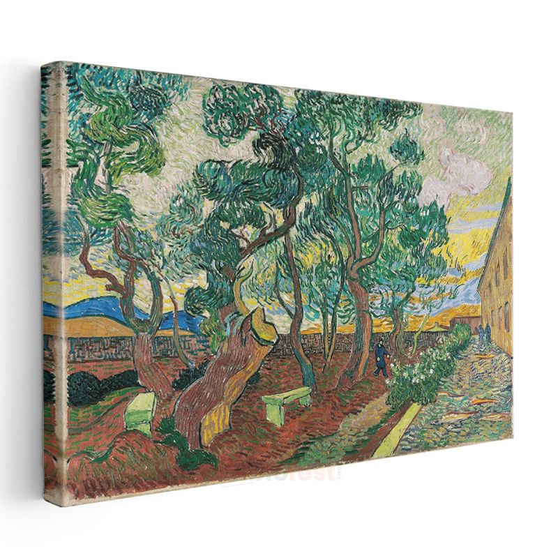 Vincent van Gogh - Hastane Bahçesi Kanvas Tablo