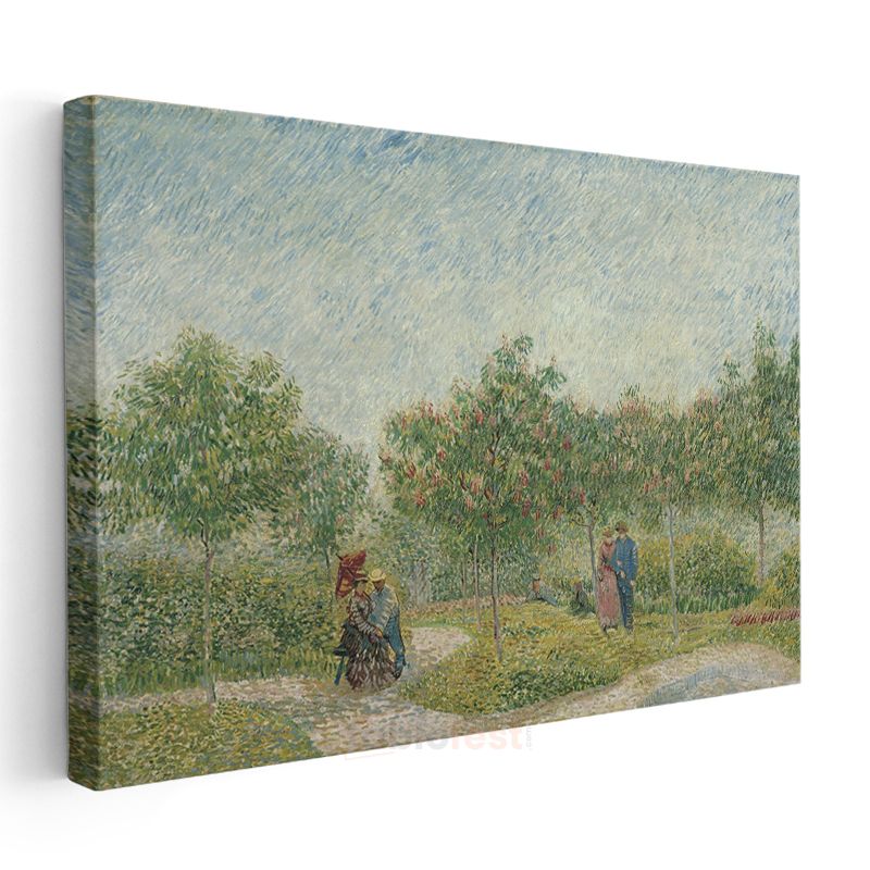 Vincent van Gogh - Flört Eden Çiftlerle Bahçe Kanvas Tablo