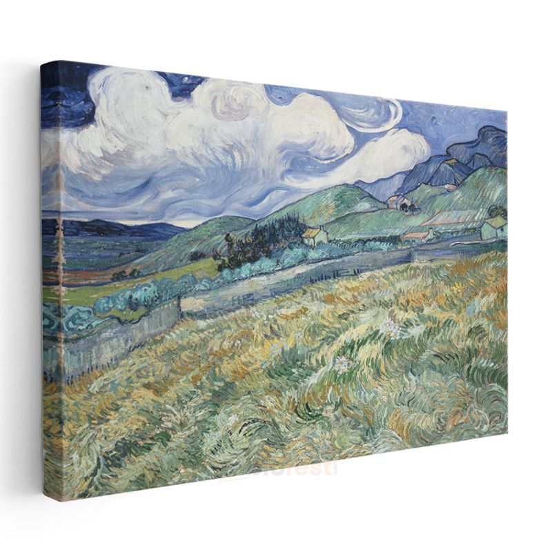 Vincent van Gogh - Saint-Rémy Arkasındaki Dağ Manzarası Kanvas Tablo