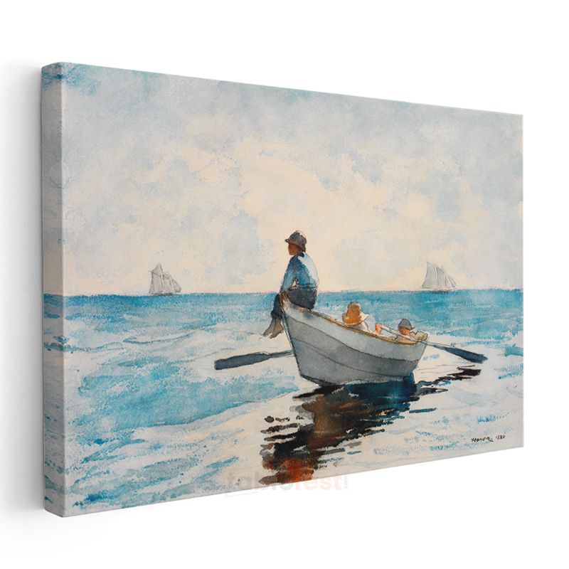 Winslow Homer - Denizde Balıkçı Kanvas Tablo