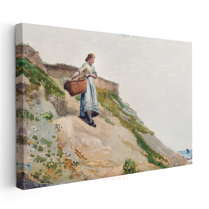 Winslow Homer - Girl on a Cliff Kanvas Tablo