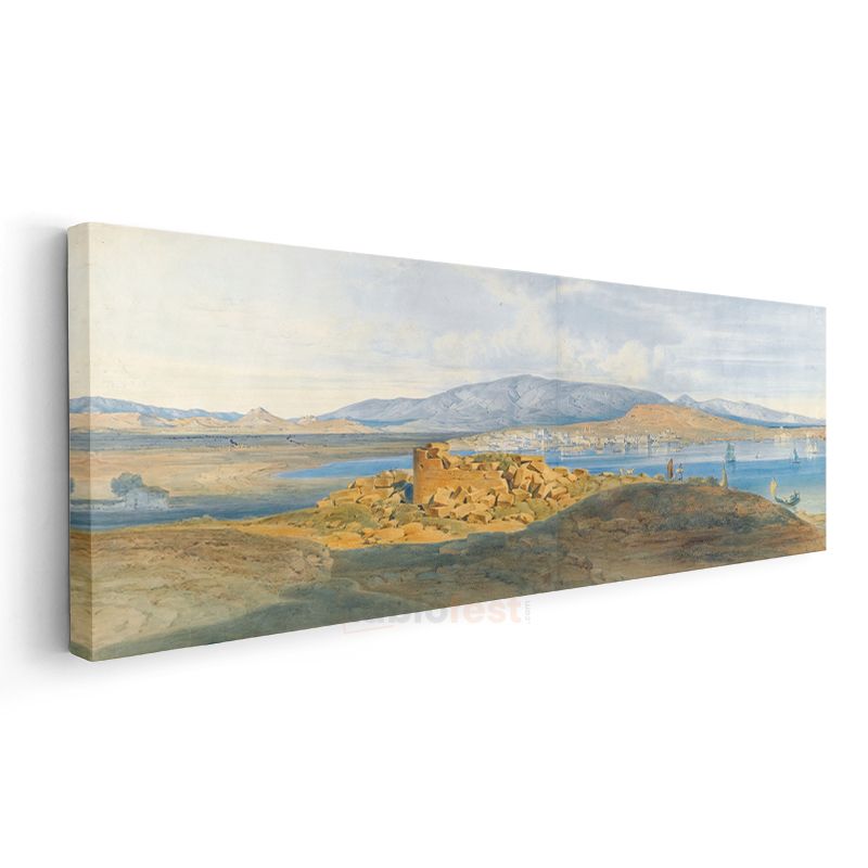 Edward Lear - Akdeniz Kıyısı Manzarası Kanvas Tablo