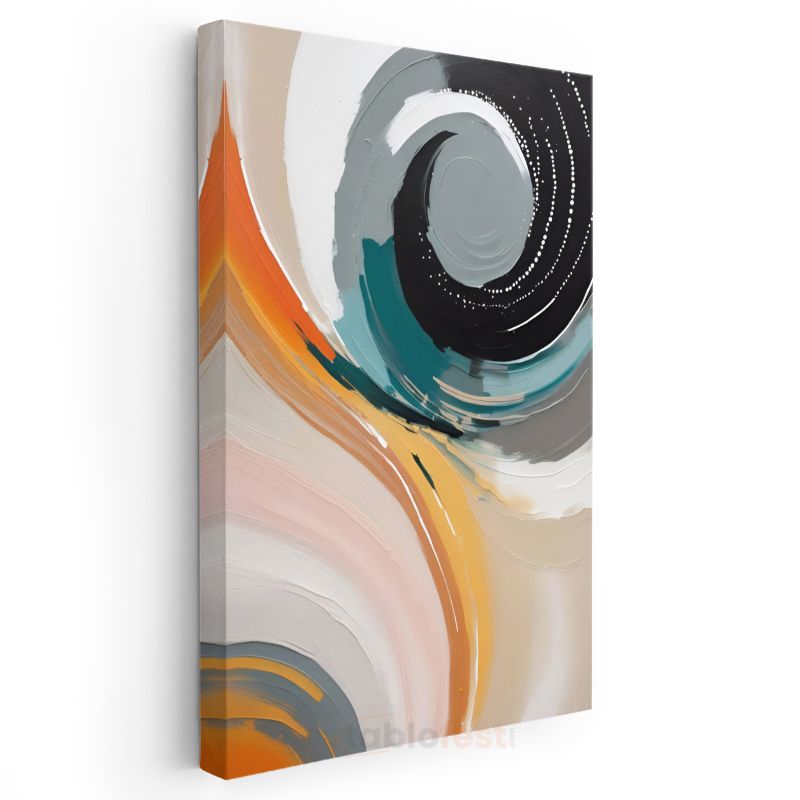 Spiral Denge - Modern Dairesel Kompozisyon Kanvas Tablo