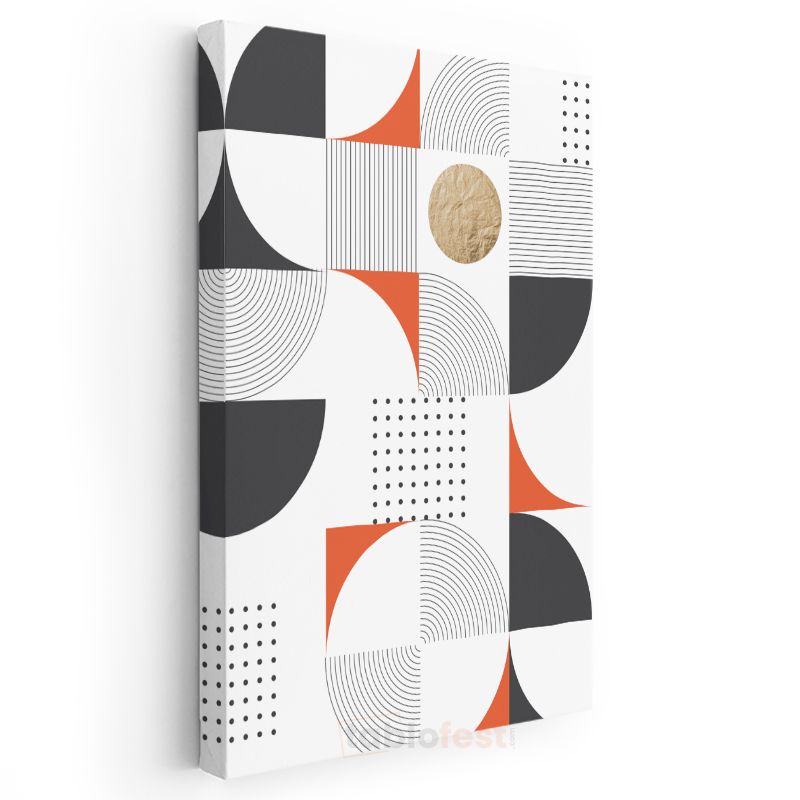 Geometrik Denge - Minimalist Çizgiler ve Daireler Kanvas Tablo