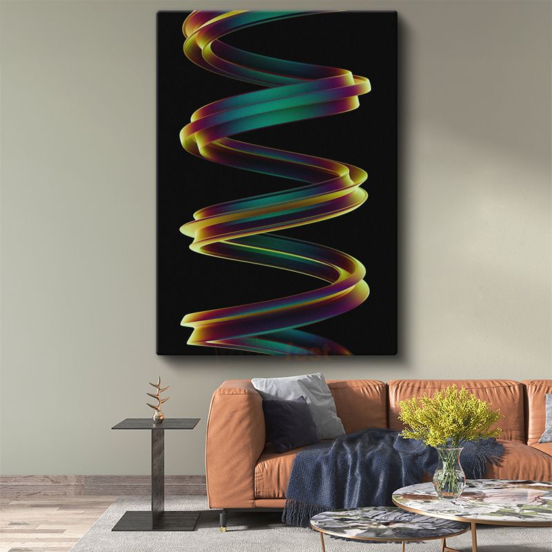Sonsuz Dalga - Renkli Spiral Akış Dinamiği Kanvas Tablo