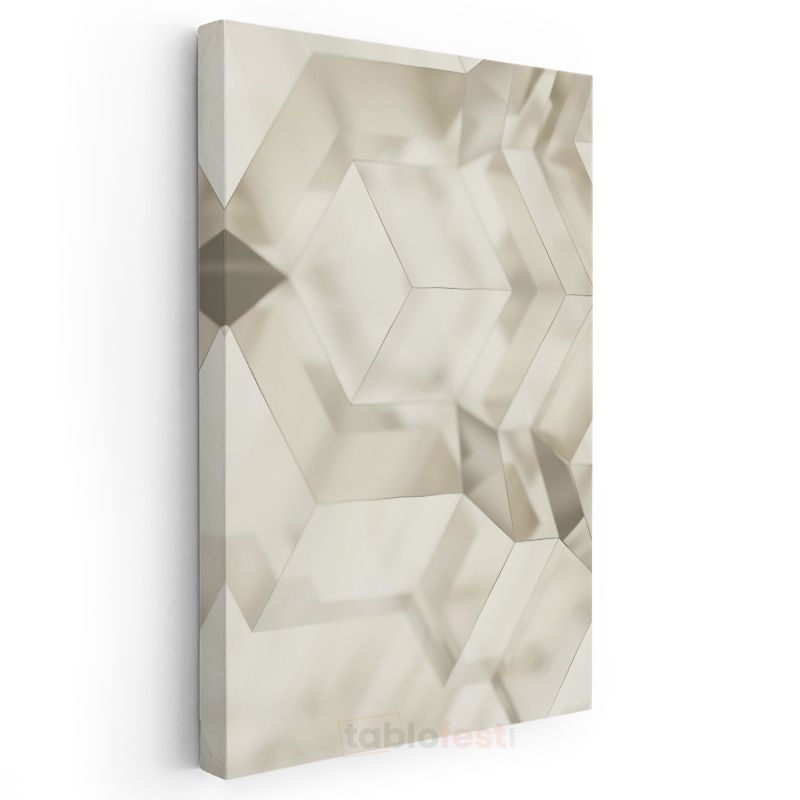 Boyutlar Arası - Minimalist Geometrik Altıgen Yapılar Kanvas Tablo
