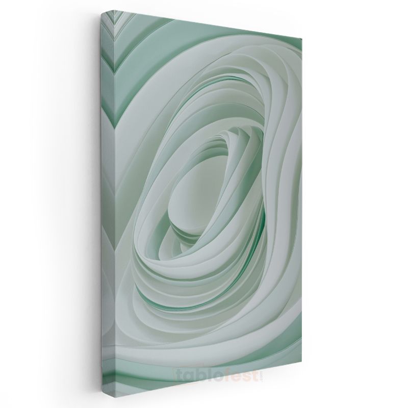 Spiral Dinamizm - Minimalist Yeşil Tonları Kanvas Tablo
