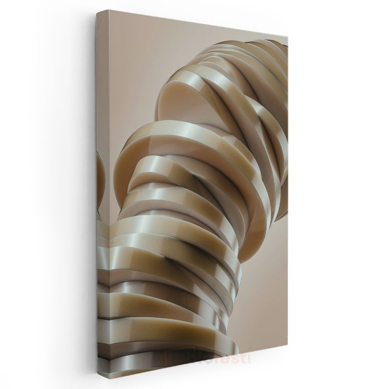 Spiral Dinamizm - Üç Boyutlu Sarmal Şeritler Kanvas Tablo