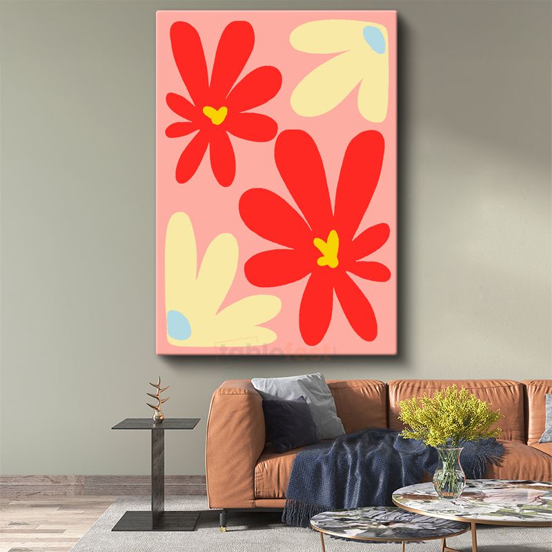 Neşeli Papatyalar - Modern Minimalist Çiçek Kompozisyonu Kanvas Tablo