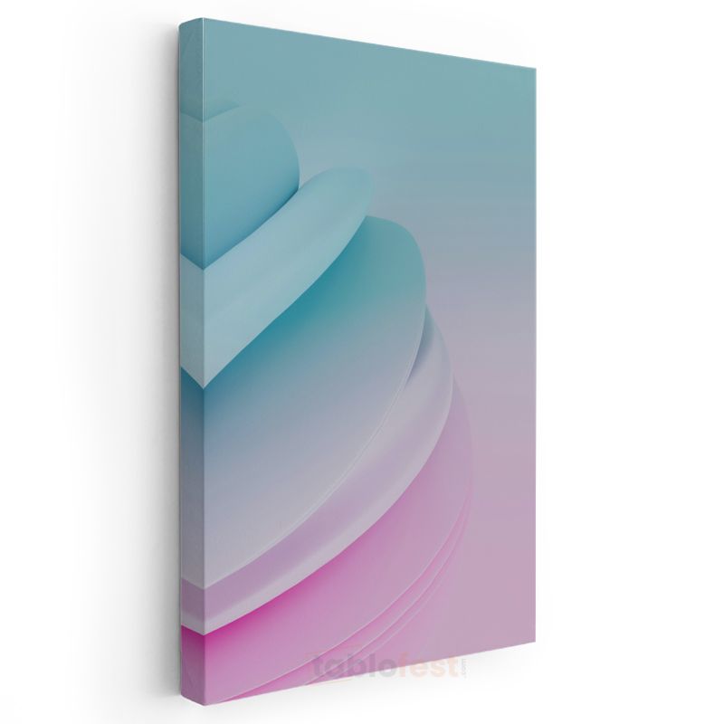Pastel Katmanlar - Minimalist Yumuşak Geçişli Kanvas Tablo