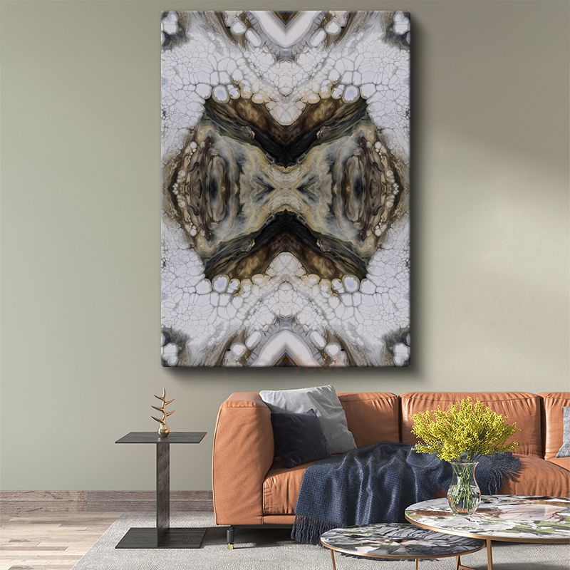 Simetrik Desen - Mermer Efektli Kaleidoskop Kanvas Tablo