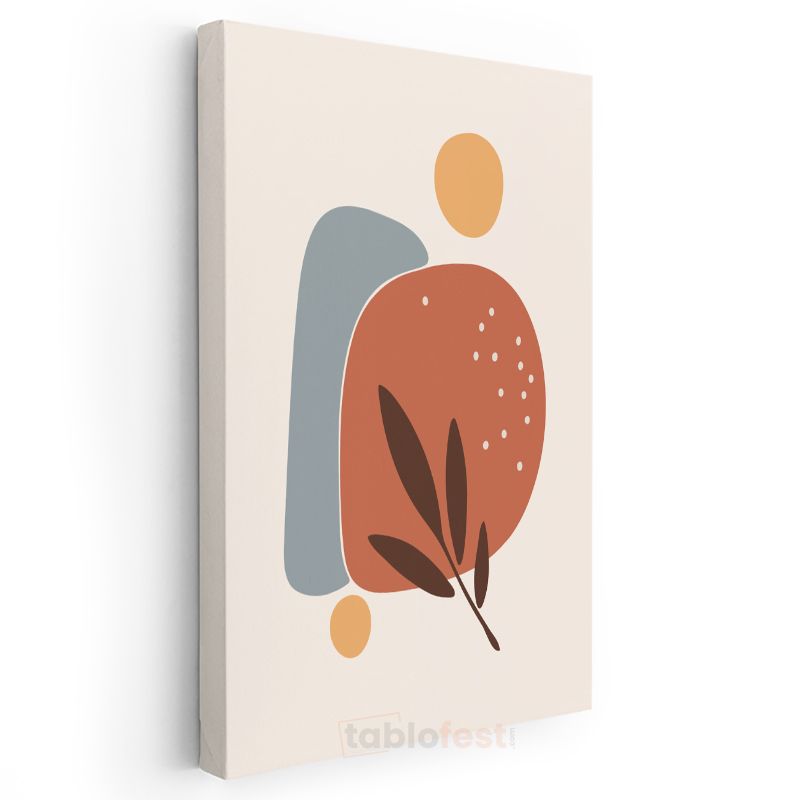 Organik Formlar - Pastel Renklerde Minimalist Kompozisyon Kanvas Tablo