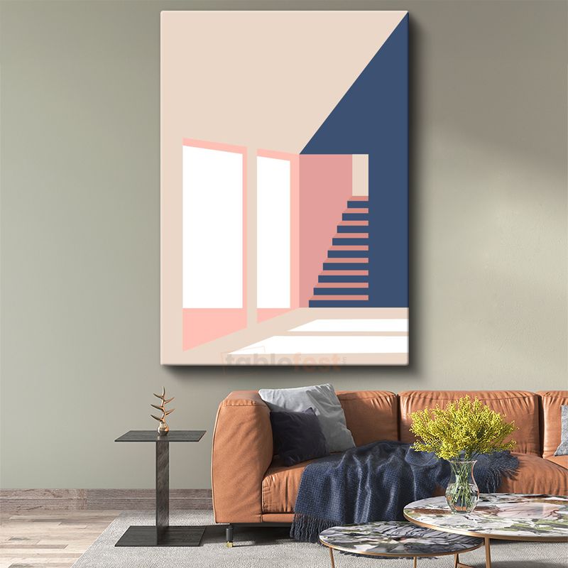 Soyut Manzara - Minimalist Dağlar ve Gökyüzü Kanvas Tablo