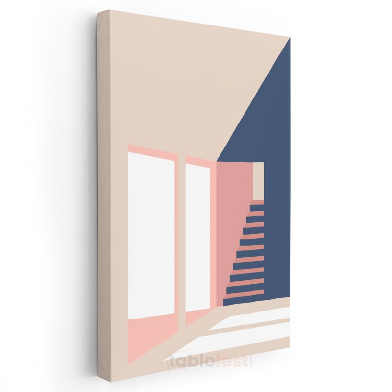 Soyut Manzara - Minimalist Dağlar ve Gökyüzü Kanvas Tablo