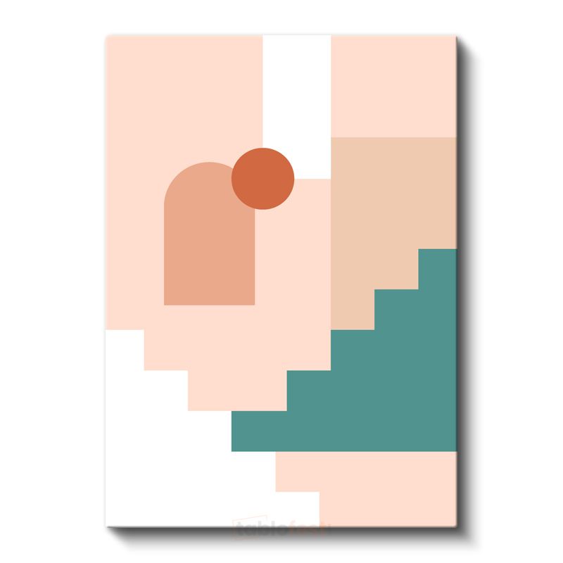 Geometrik Denge - Minimalist Pastel Kompozisyon Kanvas Tablo