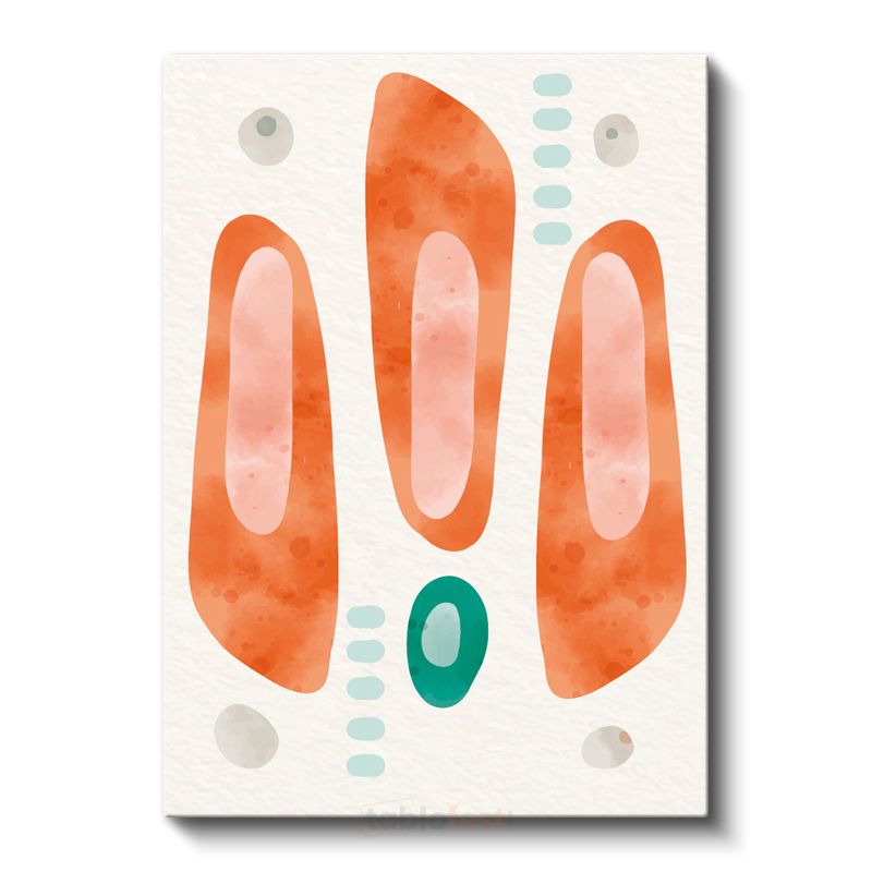 Dikey Uyum - Organik Formlar Soyut Kanvas Tablo