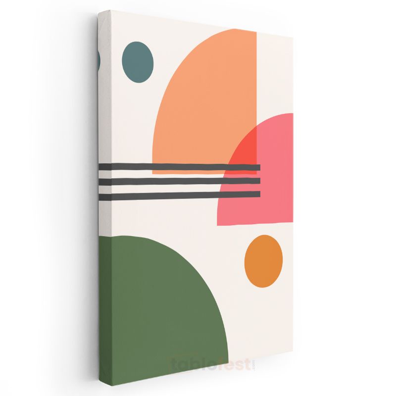 Soyut Denge - Modern Geometrik Şekiller Kanvas Tablo