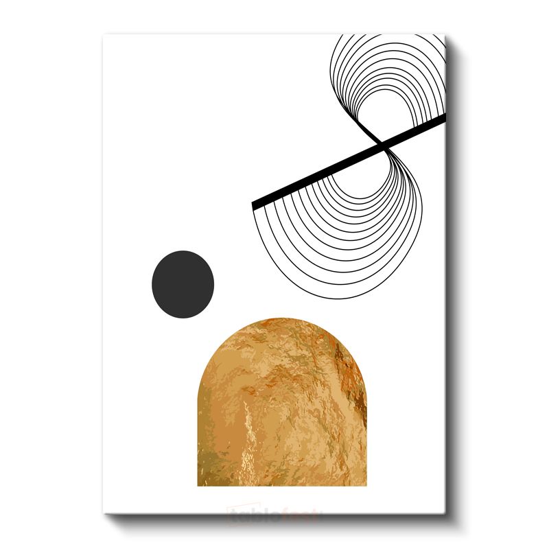 Soyut Denge Kompozisyonu - Modern Geometrik Formlar Kanvas Tablo