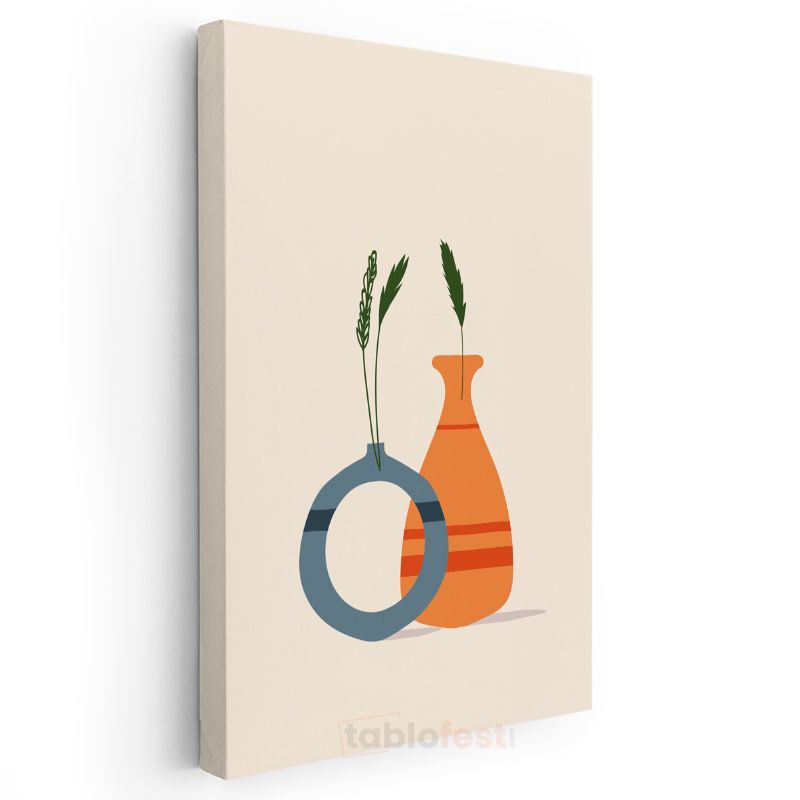Minimalist Vazolar - Organik Form Çalışması Kanvas Tablo