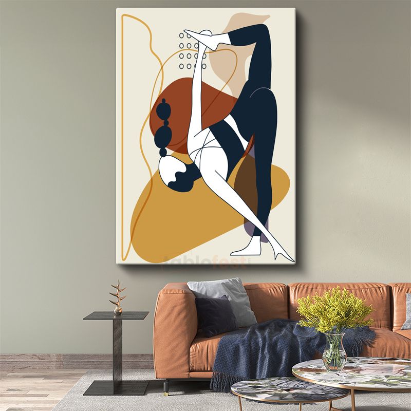 Modern Denge - Minimalist Çizgilerle Soyut Figür Kanvas Tablo