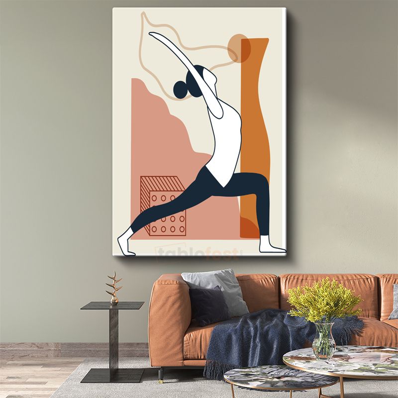 Zarafet Duruşu - Modern Çizgilerle Yoga Pozu Kanvas Tablo
