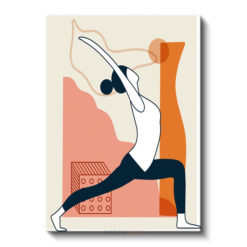 Zarafet Duruşu - Modern Çizgilerle Yoga Pozu Kanvas Tablo