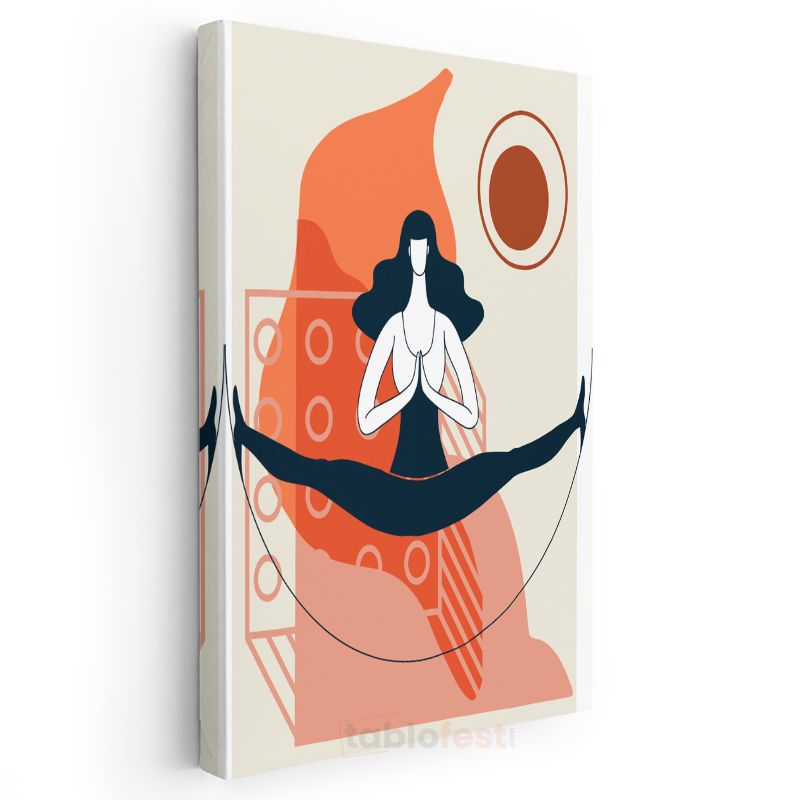Ruhsal Denge - Minimalist Meditasyon Figürü Kanvas Tablo