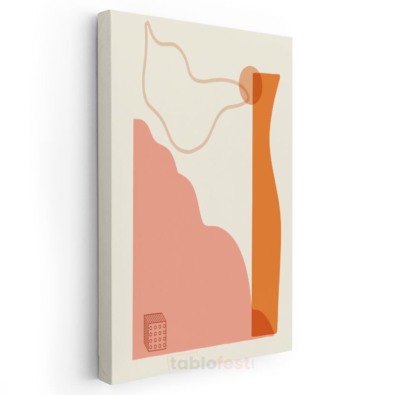 Minimalist Çizgiler - Pastel Tonlarda Geometrik Harmoni Kanvas Tablo