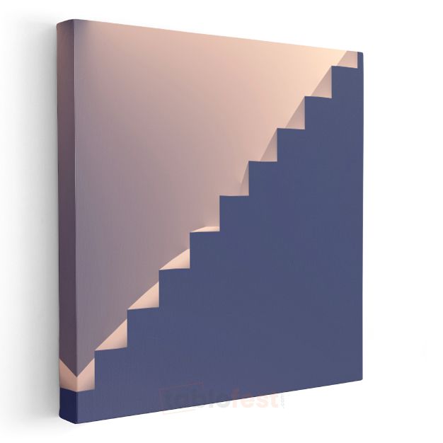Minimalist Merdiven - Işık Gölge Oyunlu Geometrik Kompozisyon Kanvas Tablo