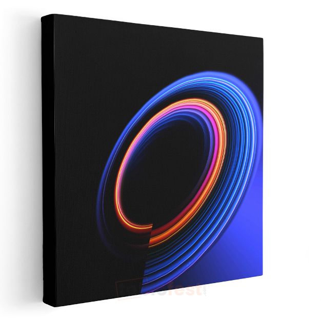 Kozmik Spiral - Neon Işıkların Dansı Kanvas Tablo