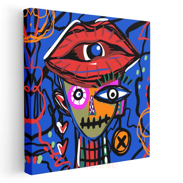 Sürrealist Portre - Modern Pop Art Esintisi Kanvas Tablo