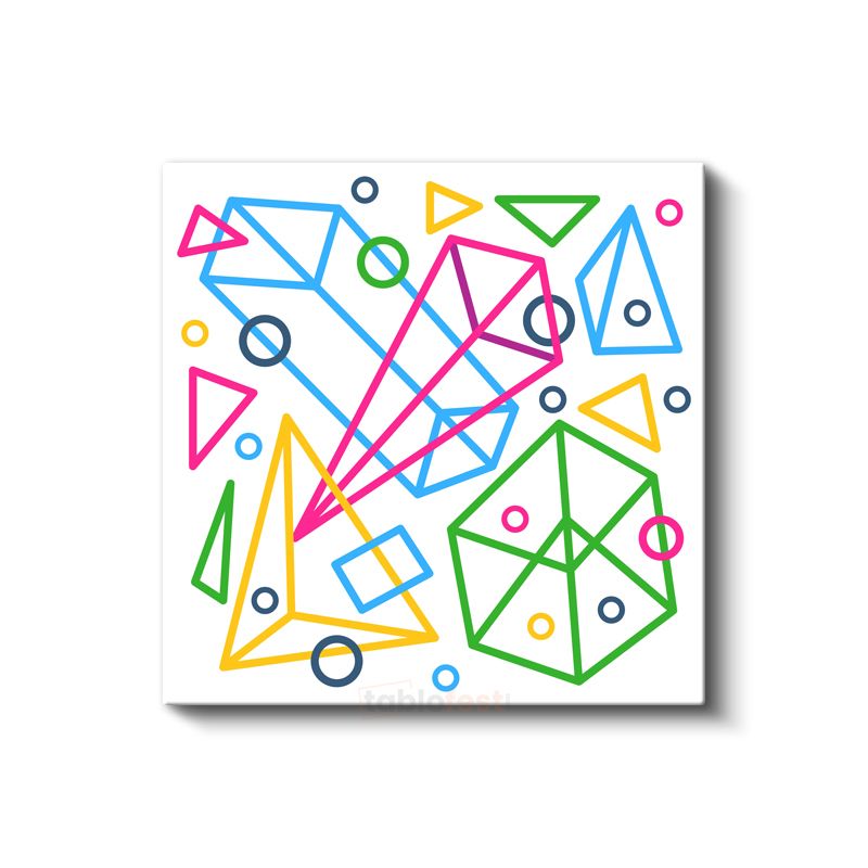 Geometrik Çizgiler - Renkli Minimalist Tasarım Kanvas Tablo