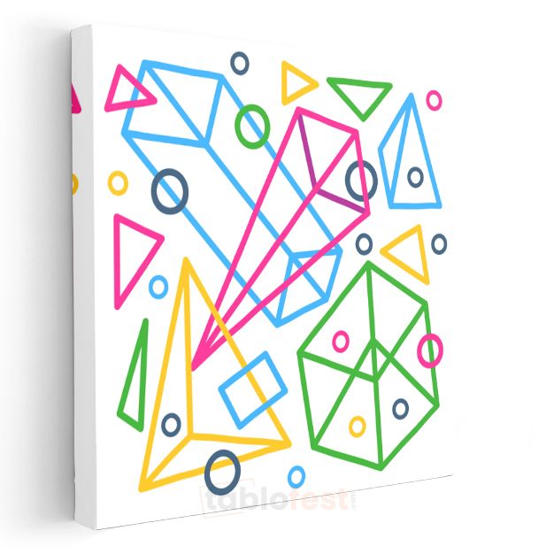 Geometrik Çizgiler - Renkli Minimalist Tasarım Kanvas Tablo