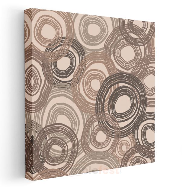 Sonsuz Daireler - Kahverengi Tonlarında Spiral Desenler Kanvas Tablo