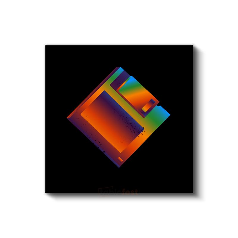 Prizma Kare - Gökkuşağı Renkleri Geometrik Soyut Kanvas Tablo