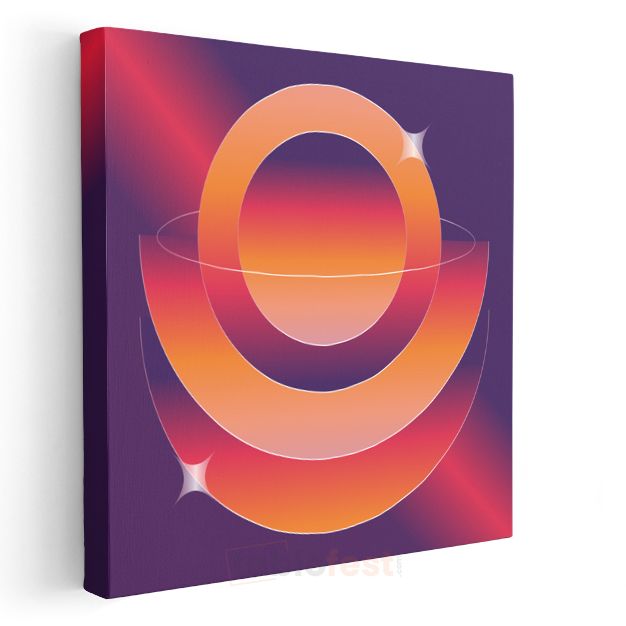 Kozmik Halkalar - Minimalist Geometrik Gradyan Kanvas Tablo
